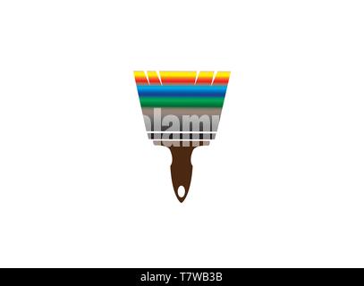 Brush painting with multicolors for logo design Stock Vector