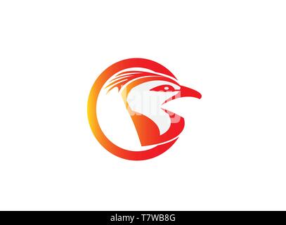 Eagle head in a circle for logo design illustration Stock Vector