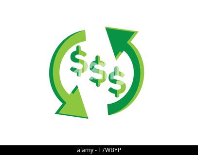 Money change symbol investment for logo design illustrator, exchange icon Stock Vector