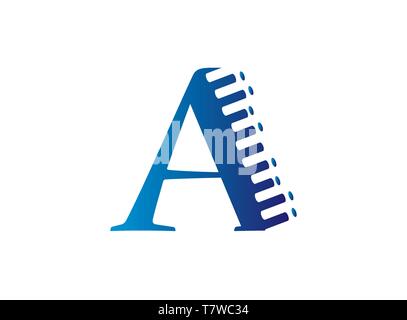 Alphabet A inside a triangle in multi colors for logo design illustration, a effect icon Stock Vector