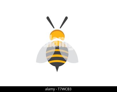 Bee open wings and fly for logo design vector Stock Vector