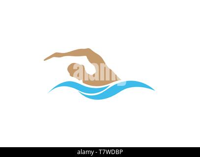 Swimming in the pool Triathlon for logo design Stock Vector