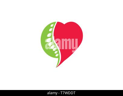 Circle sphere a spinal cord for medical and heart for logo design Stock Vector