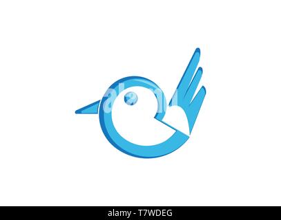 dove bird open wings and fly for logo design Stock Vector