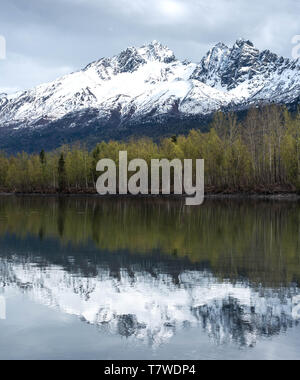 Alaska reflections in springtime Stock Photo