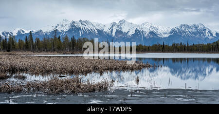 Alaska reflections in springtime Stock Photo