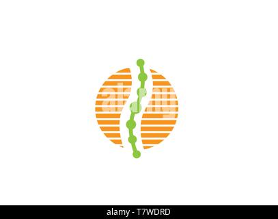 Circle sphere a spinal cord for medical for logo design Stock Vector
