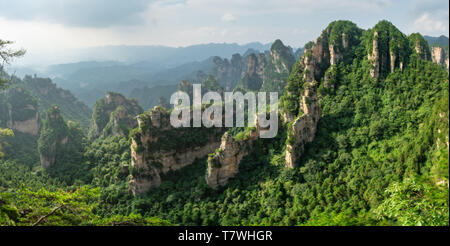 Panoramic landscape in Zhangjiajie National Forest Park in Hunan Province, China Stock Photo