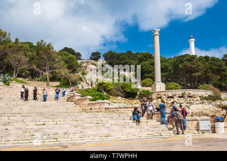 Italy, Apulia, Salento region, Santa Maria di Leuca, monolithic Roman column Stock Photo