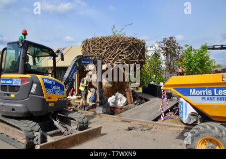 rarely seen; the setting up of the annual RHS chelsea flower show in london england may 2019 UK Stock Photo