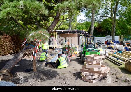 rarely seen; the setting up of the annual RHS chelsea flower show in london england may 2019 UK Stock Photo