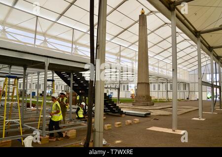 rarely seen; the setting up of the annual RHS chelsea flower show in london england may 2019 UK Stock Photo