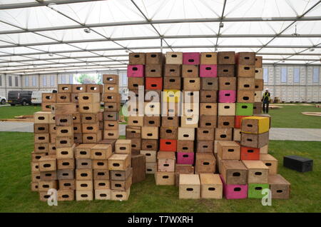 rarely seen; the setting up of the annual RHS chelsea flower show in london england may 2019 UK Stock Photo