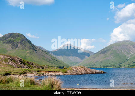 Wast Water or Wastwater is a lake located in Wasdale, a valley in the western part of the Lake District National Park, England. The lake is almost 3 m Stock Photo