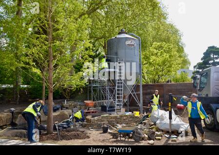 rarely seen; the setting up of the annual RHS chelsea flower show in london england may 2019 UK Stock Photo