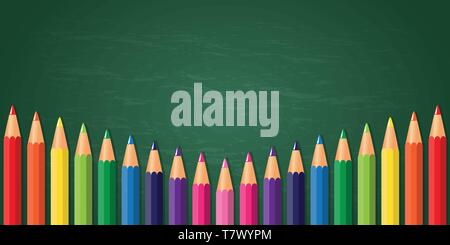 Welcome Back School Chalkboard Pencils Grid Stock Illustration 683678257