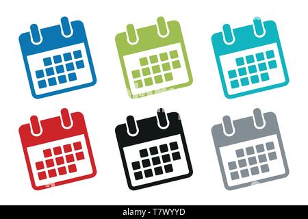 colorful business calendar icon set isolated on white background vector illustration EPS10 Stock Vector