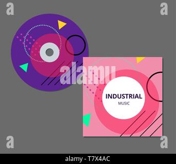 CD cover presentation design template with abstract geometric shapes, editable EPS10 vector illustration. Stock Vector