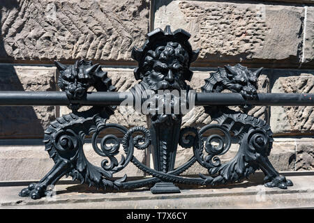 Detail from fence outside the Dakota Building, W 73rd St, Manhattan, NYC, USA Stock Photo