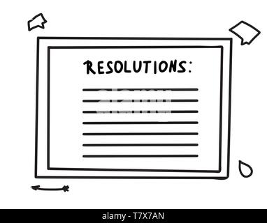Resolutions template. Blank for goals with decoration in doodle style ...