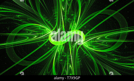 glowing loops design, computer generated abstract background, 3D rendering Stock Photo