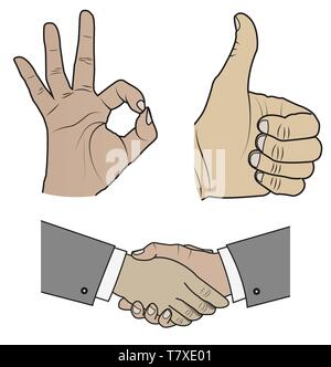 vector illustration of isolated hands Stock Vector