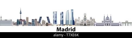 vector abstract illustration of Madrid city skyline Stock Vector