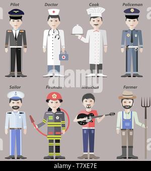 Vector human personages of different professions Stock Vector