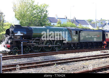 The 60163 Tornado steam locomotive hauling the Ynys mon express from Crewe to Holyhead