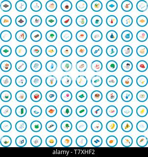 100 winter icons set, isometric 3d style Stock Vector