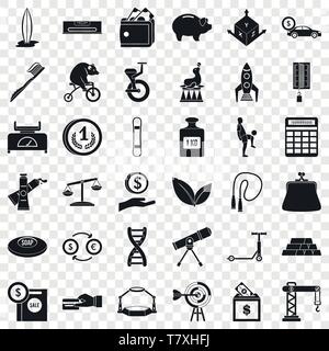 Number balance icons set, simple style Stock Vector