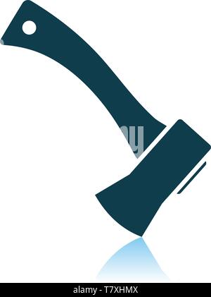 Camping Axe Icon. Shadow Reflection Design. Vector Illustration. Stock Vector