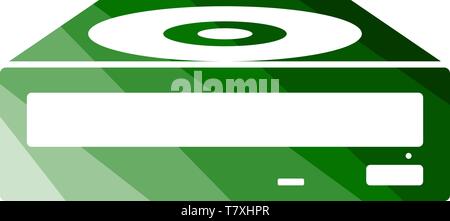 CD-ROM Icon. Flat Color Ladder Design. Vector Illustration. Stock Vector