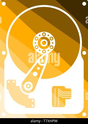 HDD Icon. Flat Color Ladder Design. Vector Illustration. Stock Vector