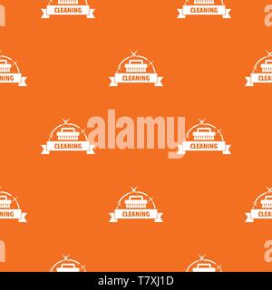 Cleaning house pattern vector orange Stock Vector