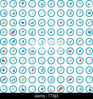 100 work icons set, isometric 3d style Stock Vector