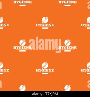 Hygiene mouth pattern vector orange Stock Vector
