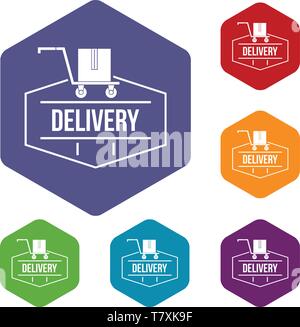 Delivery icons vector hexahedron Stock Vector
