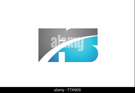 combination letter fs f s in grey blue color alphabet logo icon design ...