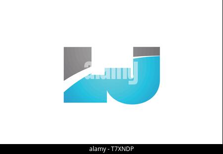 alphabet letter lj l j logo combination in blue and grey colors suitable for business and corporate identity Stock Vector