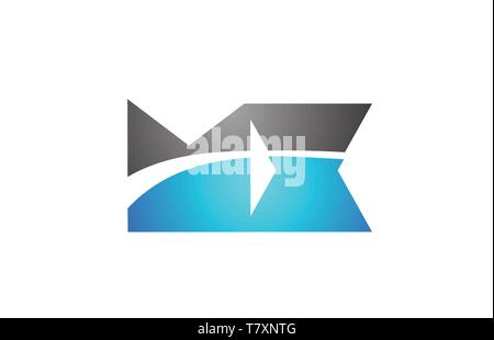 alphabet letter mx m x logo combination in blue and grey colors suitable for business and corporate identity Stock Vector