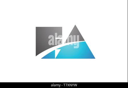 alphabet letter fa f a logo combination in blue and grey colors suitable for business and corporate identity Stock Vector