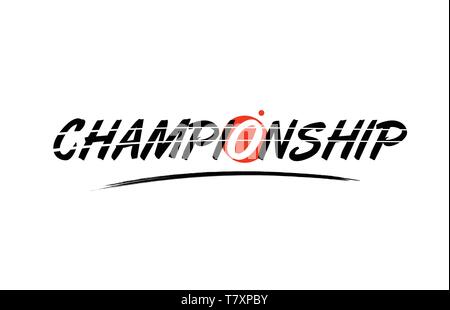 Championship word text logo icon with red circle Vector Image