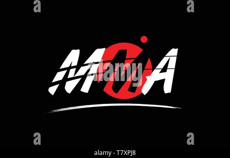 mma text word on white background with red circle suitable for card ...