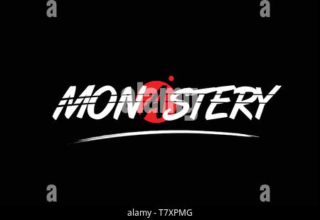 monastery text word on white background with red circle suitable for ...