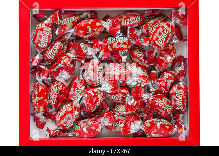 Maltersers Teasers chocolates in box opened to show contents Stock Photo