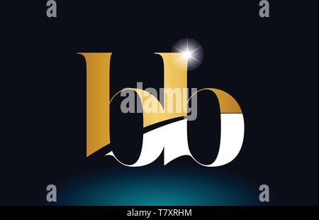 combination letter bb b b gold golden alphabet logo icon design with ...