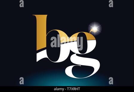 combination letter bg b g gold golden alphabet logo icon design with ...