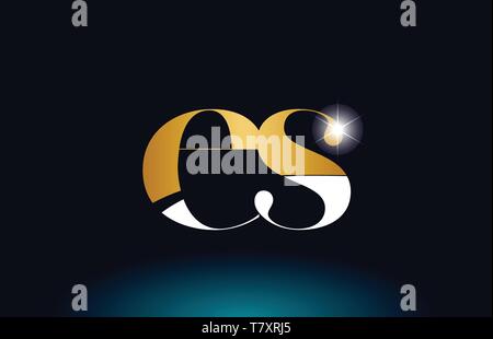 gold golden ES combination alphabet bold letter logo with dots. Joined ...
