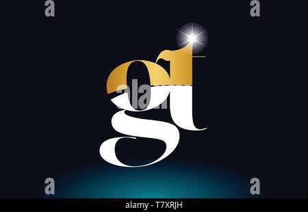 combination letter gt g t gold golden alphabet logo icon design with ...